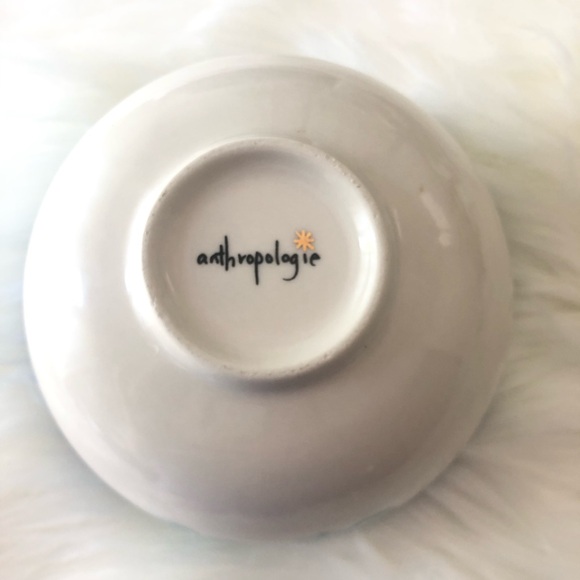 Anthropologie Night Sky Bowl Stoneware Blue Teal Drip Watercolor Wash Gold Star - Picture 3 of 6